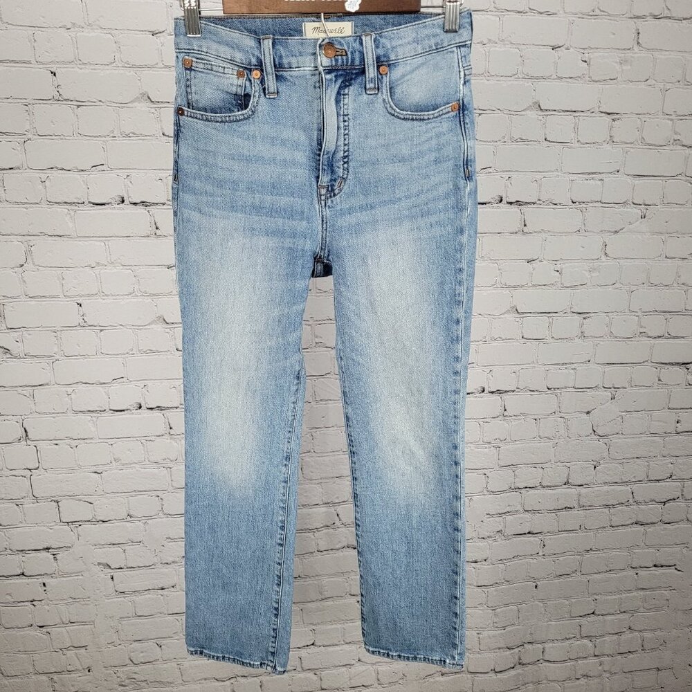 Madewell Blue Denim Slim Demi Boot Mid Rise Stretch Jeans Size 25 (25x27)